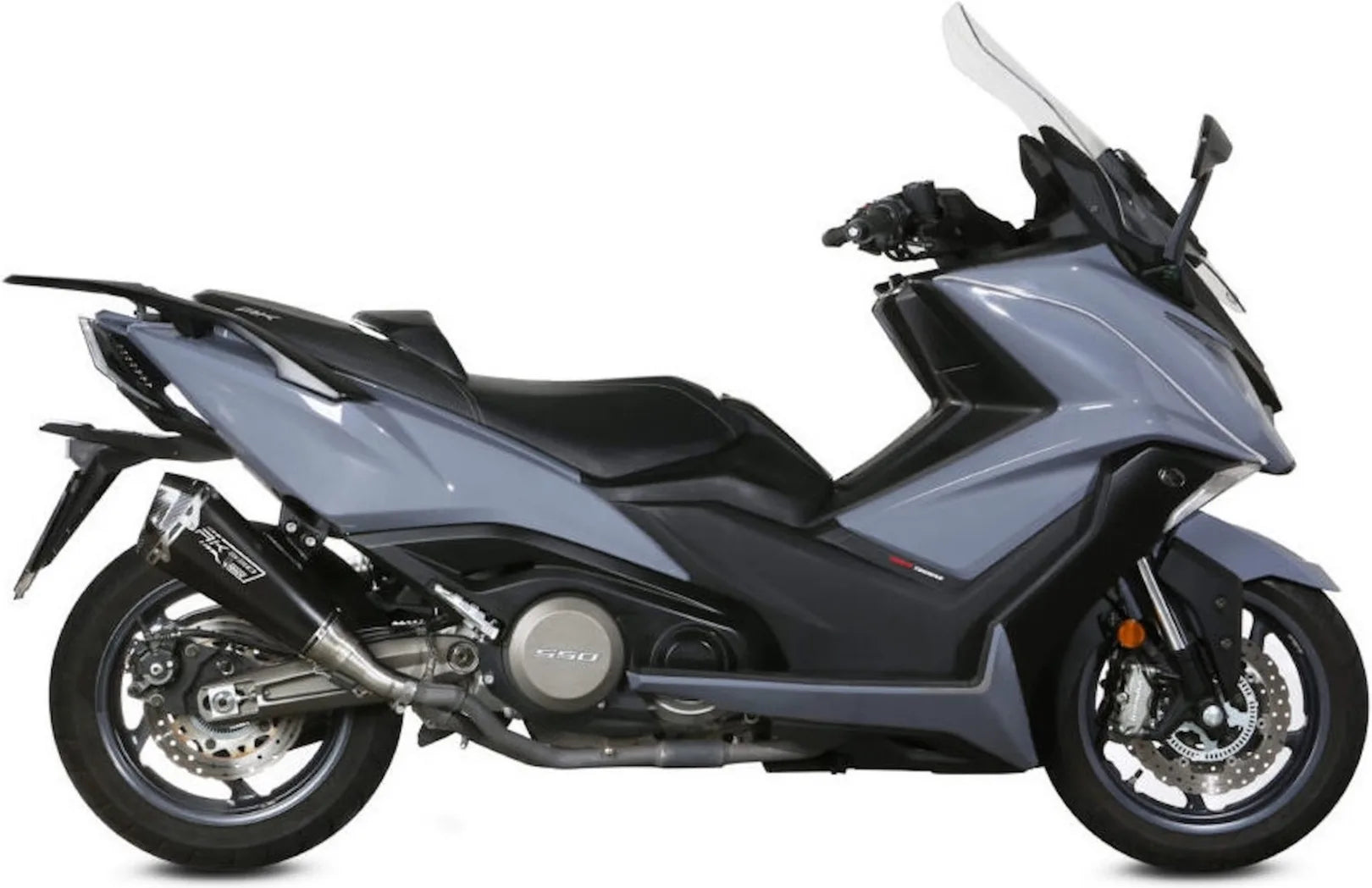 Système D'Échappement Catalytique Avec Homologation Acoustique Delta Race Acier Carbon - Mivv Compatible Avec Kymco Ak 550 (2017-2020)