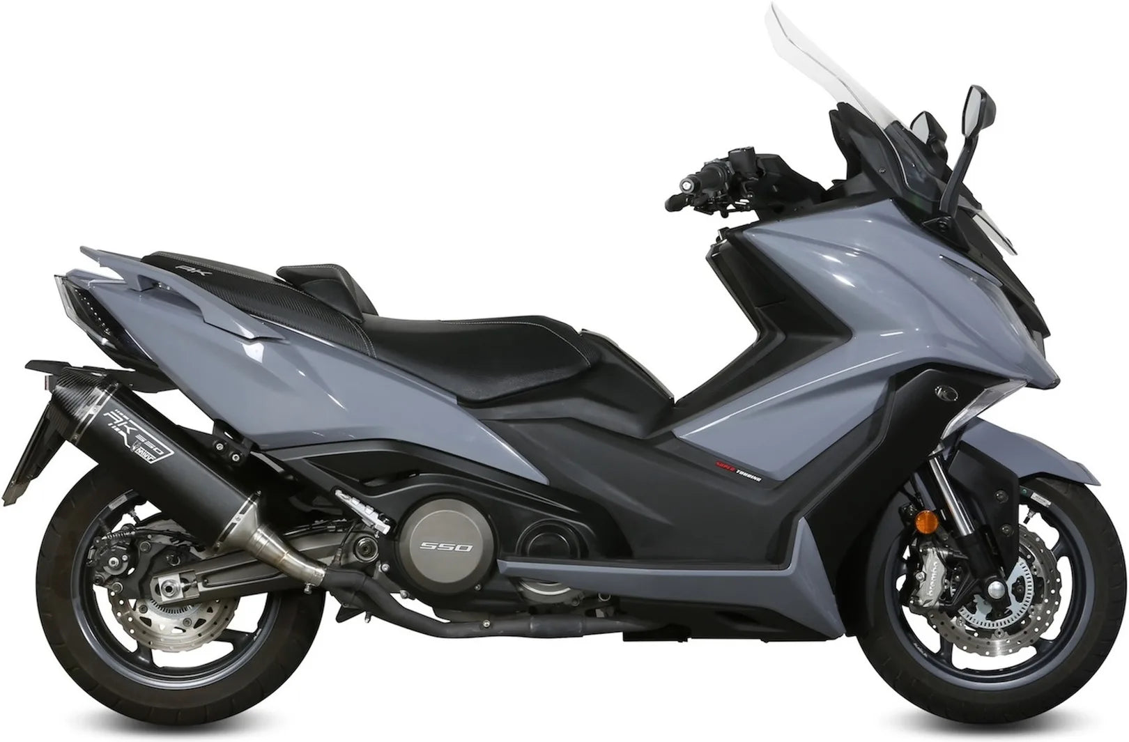 Système D'Échappement Catalytique Avec Homologation Acoustique Speed Edge Acier Noir Carbon - Mivv Compatible Avec Kymco Ak 550 (2017-2020)