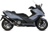 Système D'Échappement Non Catalysé Et Homologué Au Niveau Sonore Oval Acier Noir Carbon - Mivv Compatible Avec Kymco Ak 550 (2017-2020)