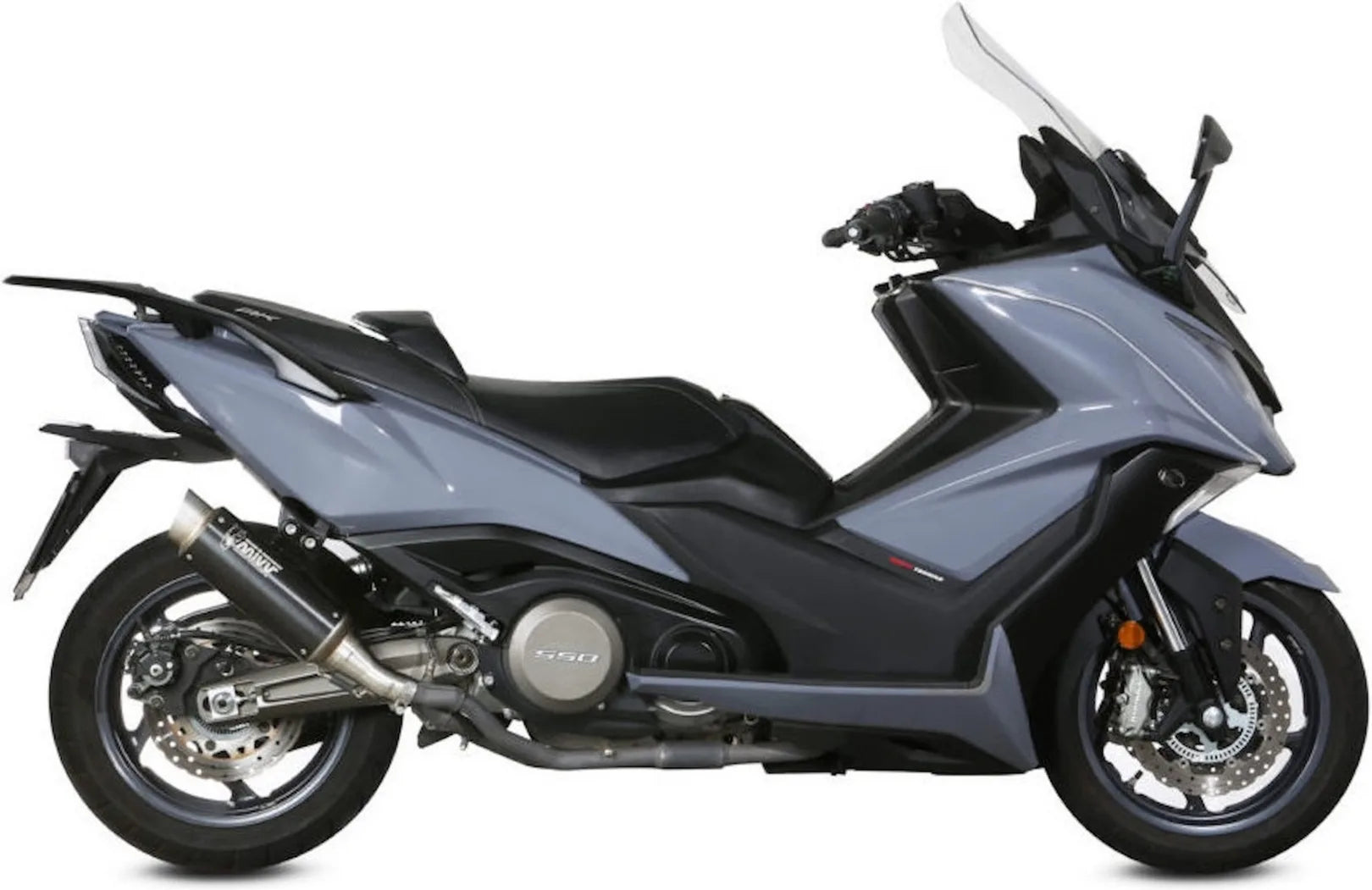 Système D'Échappement Catalytique Avec Homologation Acoustique Gppro Acier Noir - Mivv Compatible Avec Kymco Ak 550 (2017-2020)