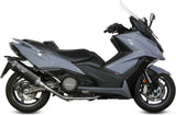 Système D'Échappement Complet Sans Catalyseur Et Homologué Au Niveau Sonore Speed Edge Acier Noir Carbon - Mivv Compatible Avec Kymco Ak 550 (2017-2020)