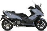 Système D'Échappement Complet Avec Catalyseur Et Homologation Acoustique Oval Acier Noir Carbon - Mivv Compatible Avec Kymco Ak 550 (2017-2020)