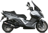 Système D'Échappement Catalytique Avec Homologation Acoustique Oval Acier Noir Carbon - Mivv Compatible Avec Kymco Xciting 400 (2013-2018)