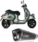 Système D'Échappement Complet Avec Catalyseur Et Homologation Acoustique Delta Race Acier Noir Carbon - Mivv Compatible Avec Piaggio Vespa Gts 300 (2008-2020)
