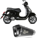 Système D'Échappement Catalytique Avec Homologation Acoustique Delta Race Acier Noir Carbon - Mivv Compatible Avec Piaggio Vespa Gtv 300 (2023-2024)