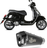 Non-Catalytic Exhaust Tip With Sound Certification Delta Race Steel Black Carbon - Mivv Compatible With Piaggio Vespa Gts 300 (2021-2024)