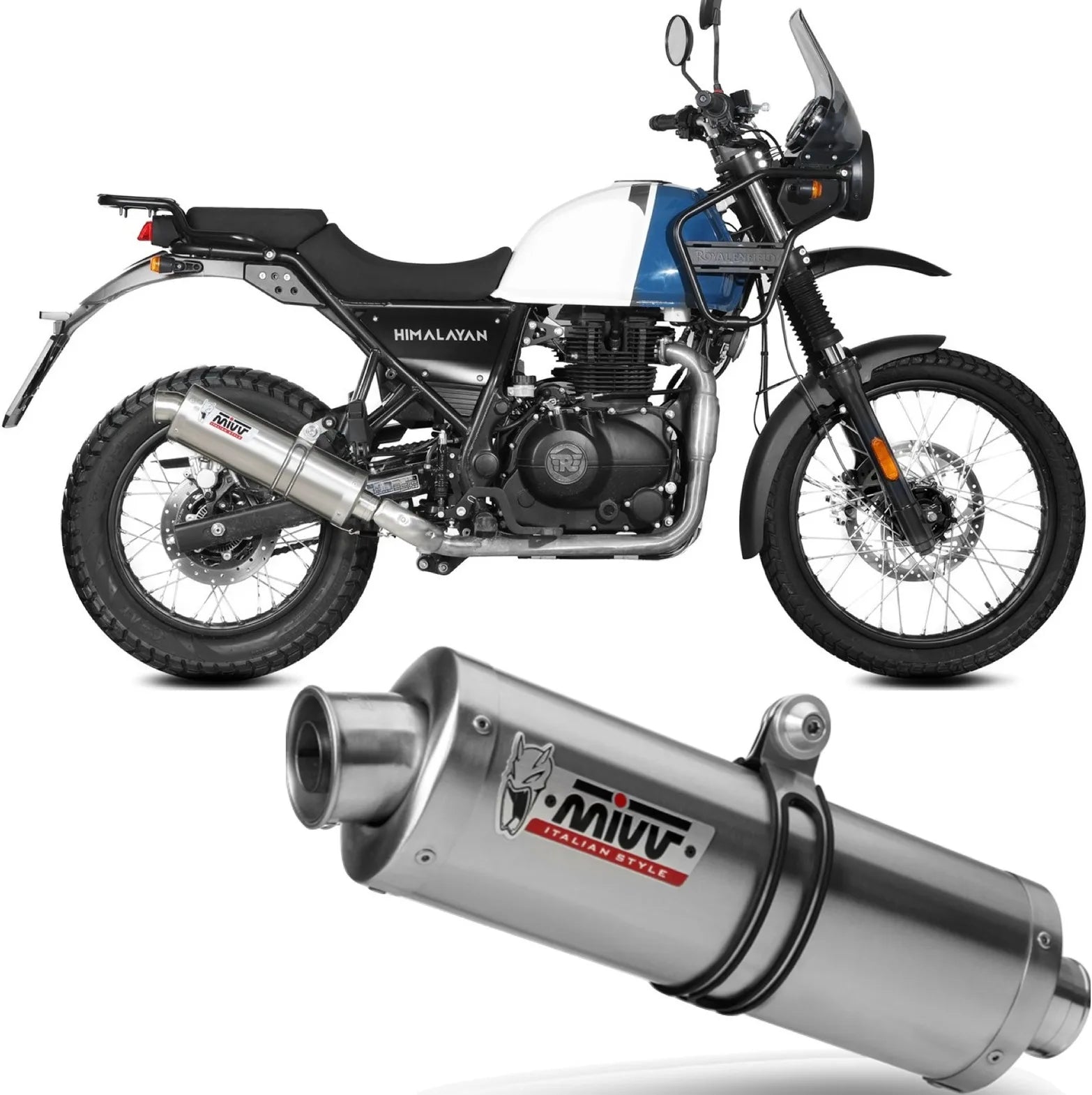 Système D'Échappement Catalytique Avec Homologation Acoustique Oval Acier - Mivv Compatible Avec Royal Enfield Himalayan (2021-2023)