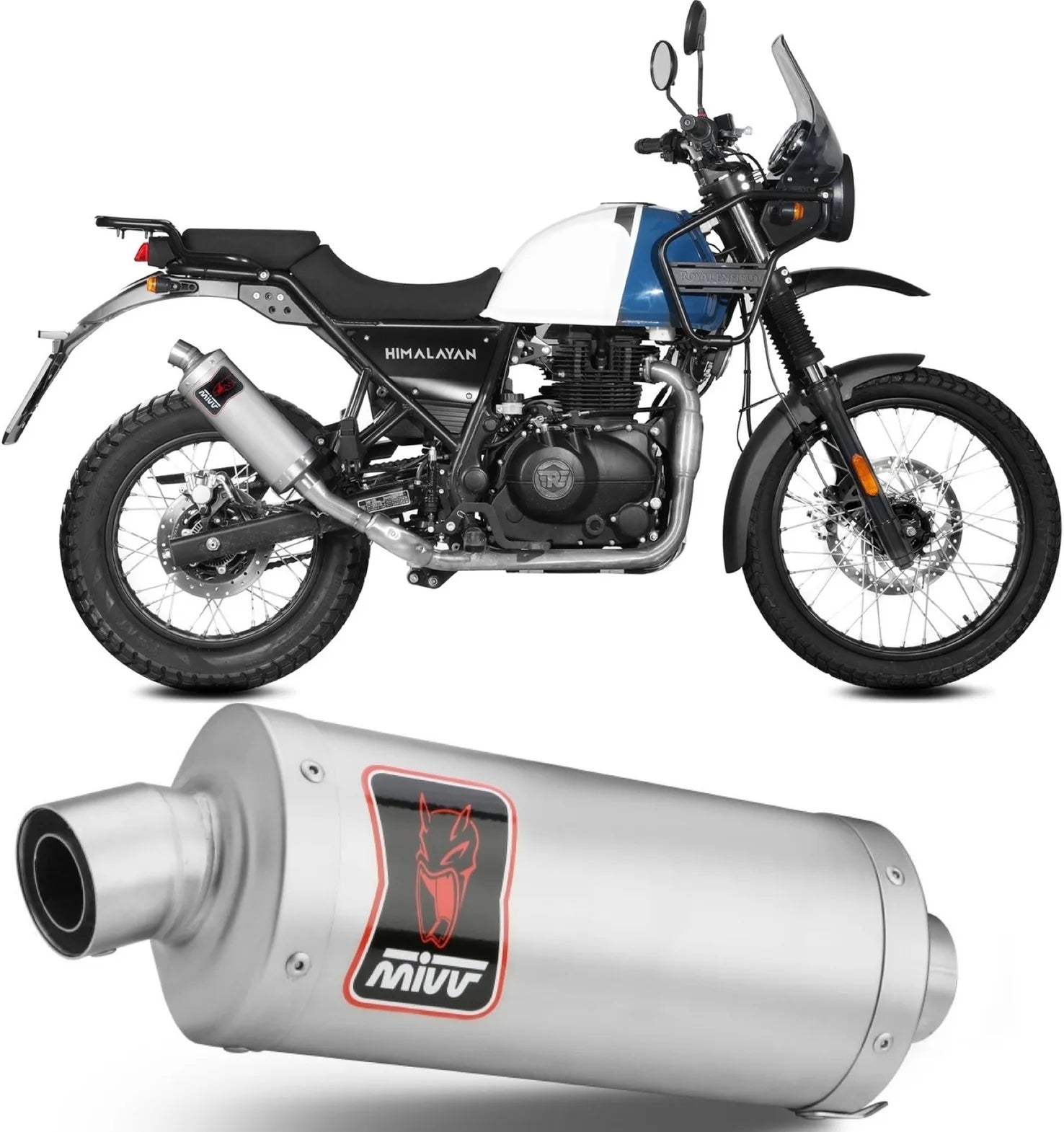 Système D'Échappement Catalytique Avec Homologation Acoustique Dakar Acier - Mivv Compatible Avec Royal Enfield Himalayan (2021-2023)