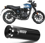 Système D'Échappement Homologué Au Niveau Sonore Hr-1 Acier Noir - Mivv Compatible Avec Royal Enfield Hntr 350 (2022-2024)