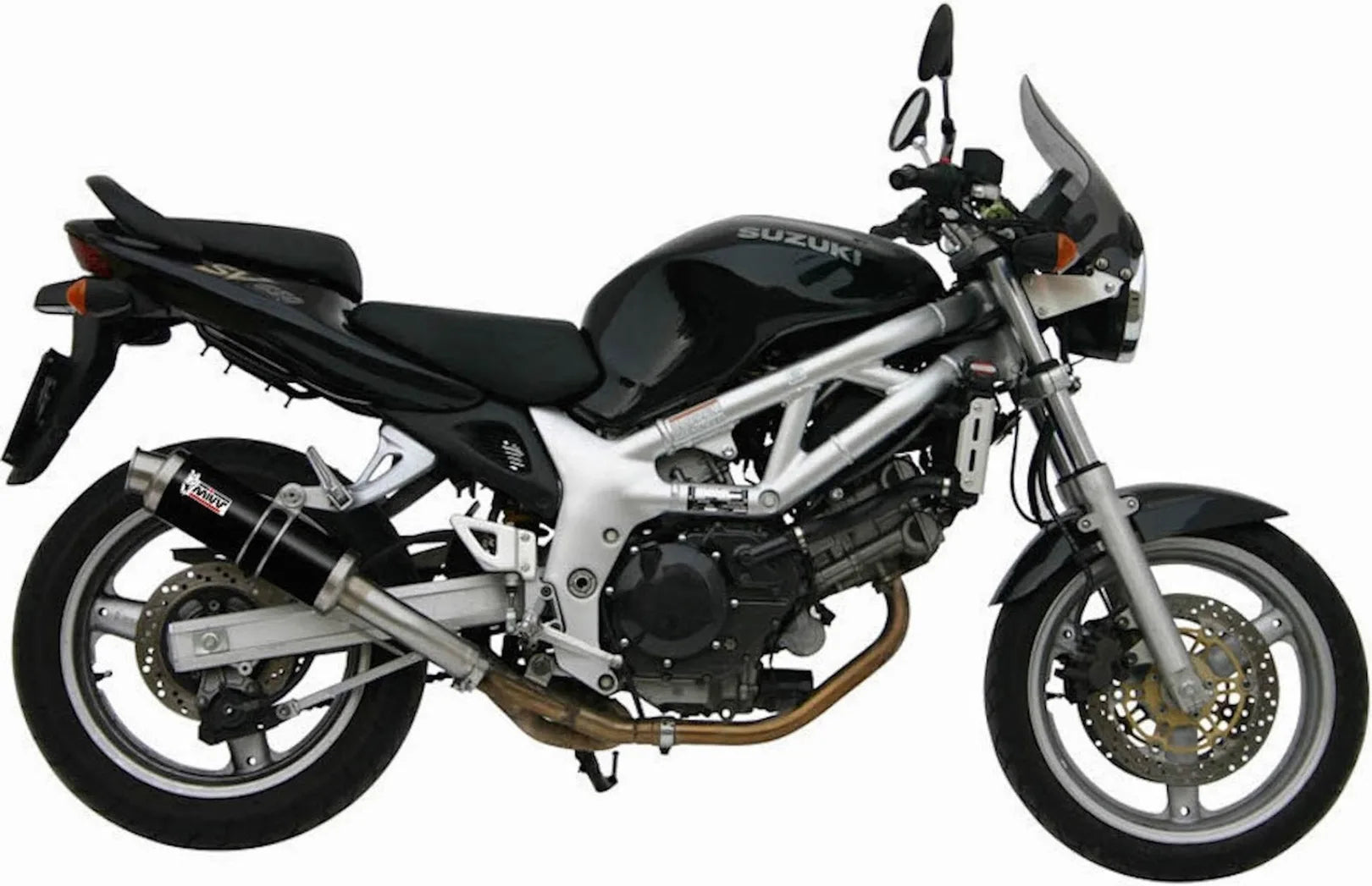 Système D'Échappement Homologué Au Niveau Sonore Gp Acier Noir - Mivv Compatible Avec Suzuki Sv 650 (1999-2002)