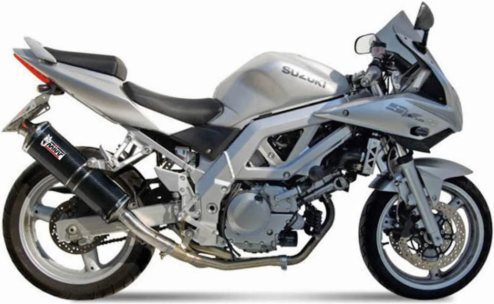 Système D'Échappement Catalytique Avec Homologation Acoustique Oval Carbon - Mivv Compatible Avec Suzuki Sv 650 (2003)