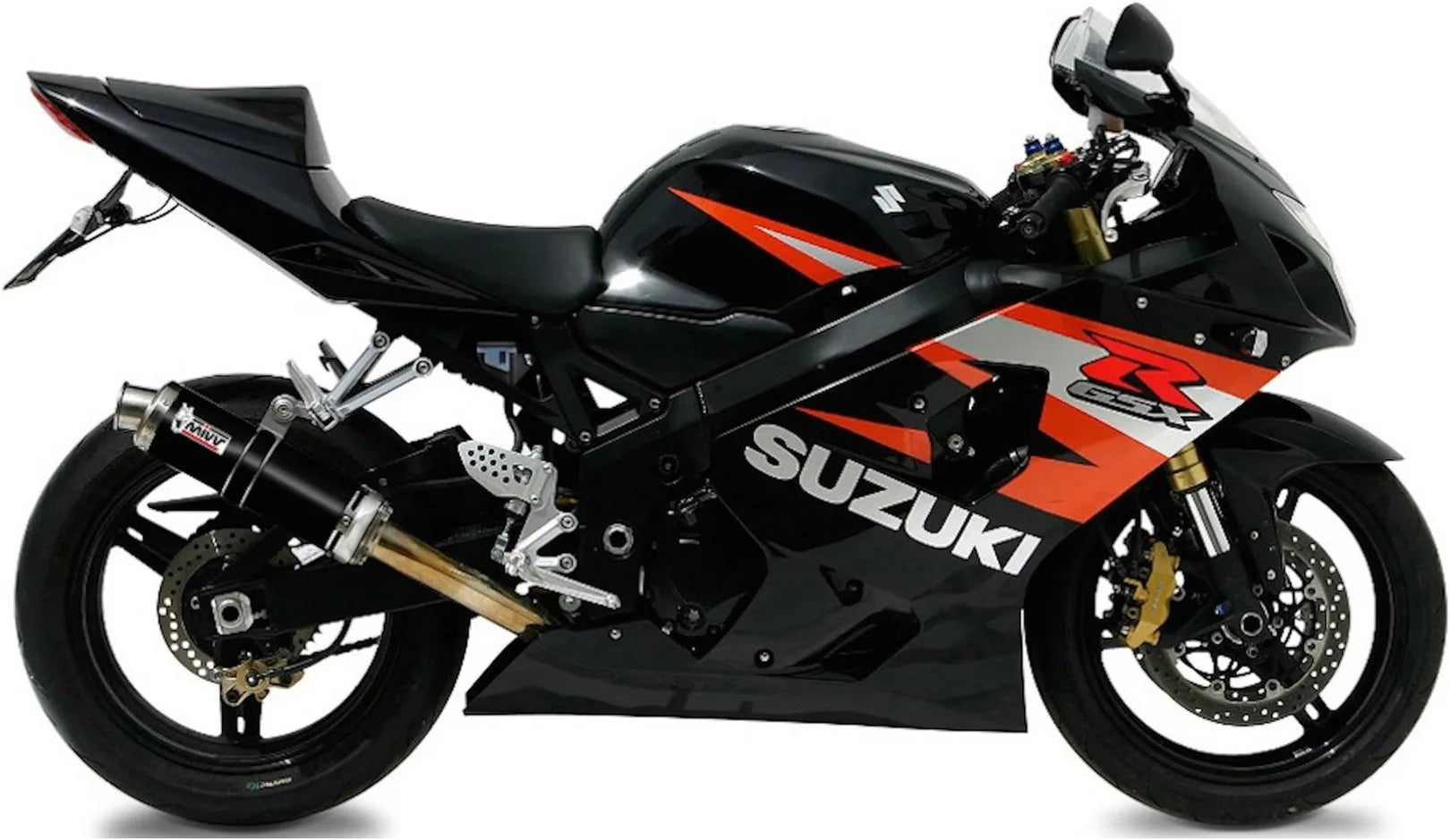 Système D'Échappement Homologué Au Niveau Sonore Gp Acier Noir - Mivv Compatible Avec Suzuki Gsx-R 1000 (2003-2004)