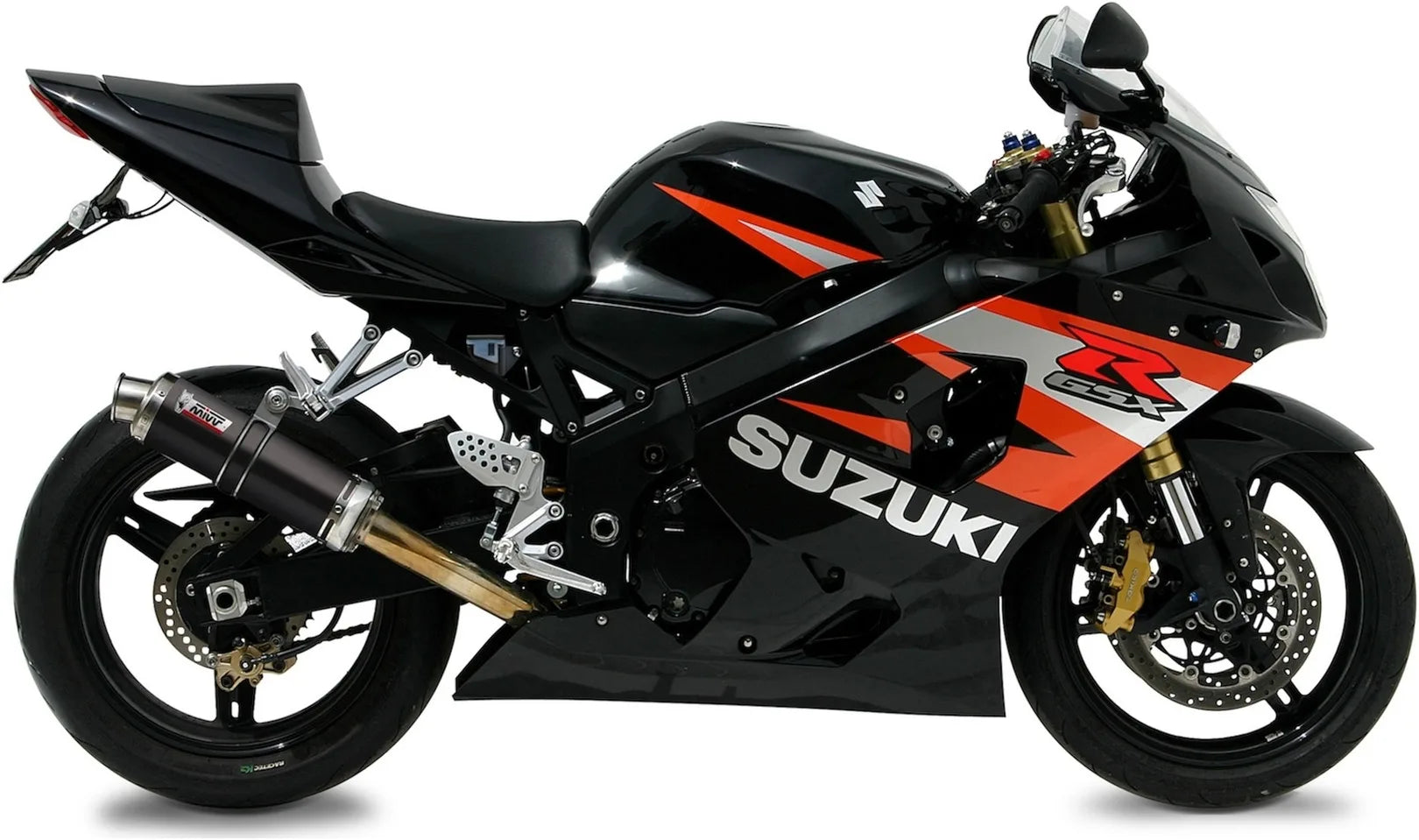 Système D'Échappement Homologué Au Niveau Sonore Gp Acier Noir - Mivv Compatible Avec Suzuki Gsx-R 750 (2004-2005)