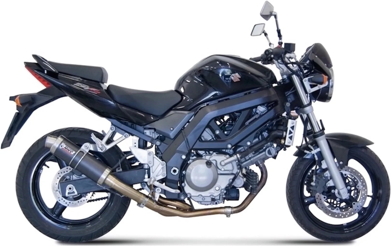 Système D'Échappement Catalytique Avec Homologation Acoustique Gp Carbon - Mivv Compatible Avec Suzuki Sv 650 (2004-2015)