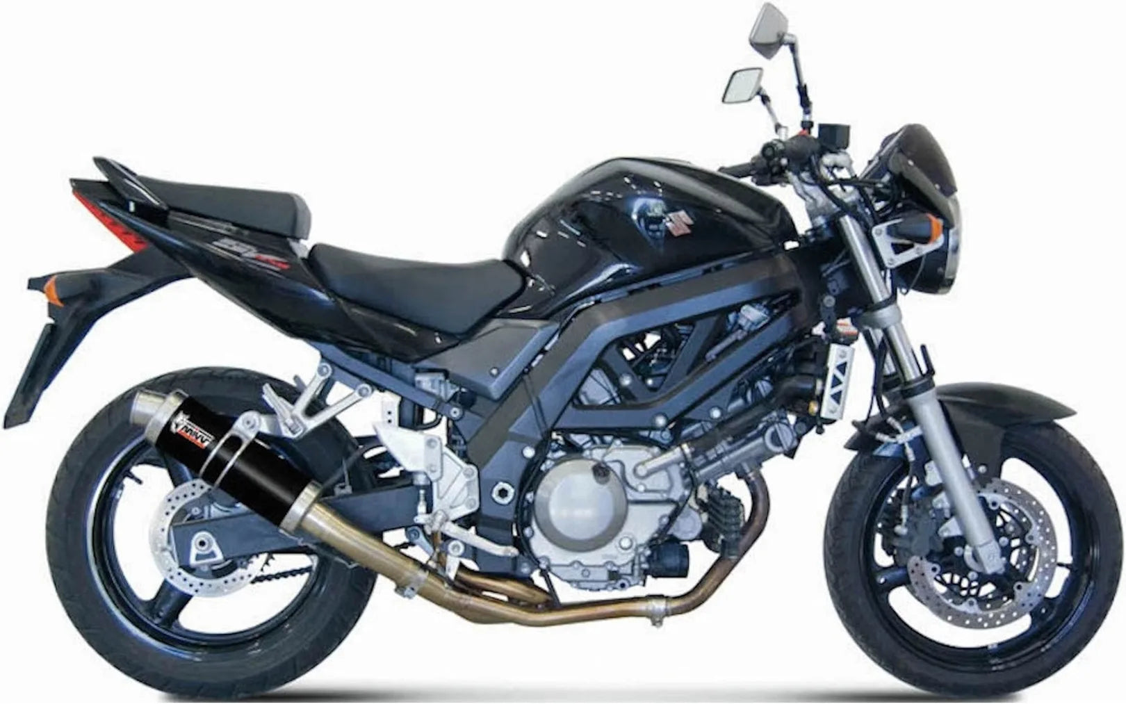 Système D'Échappement Catalytique Avec Homologation Acoustique Gp Acier Noir - Mivv Compatible Avec Suzuki Sv 650 (2004-2015)