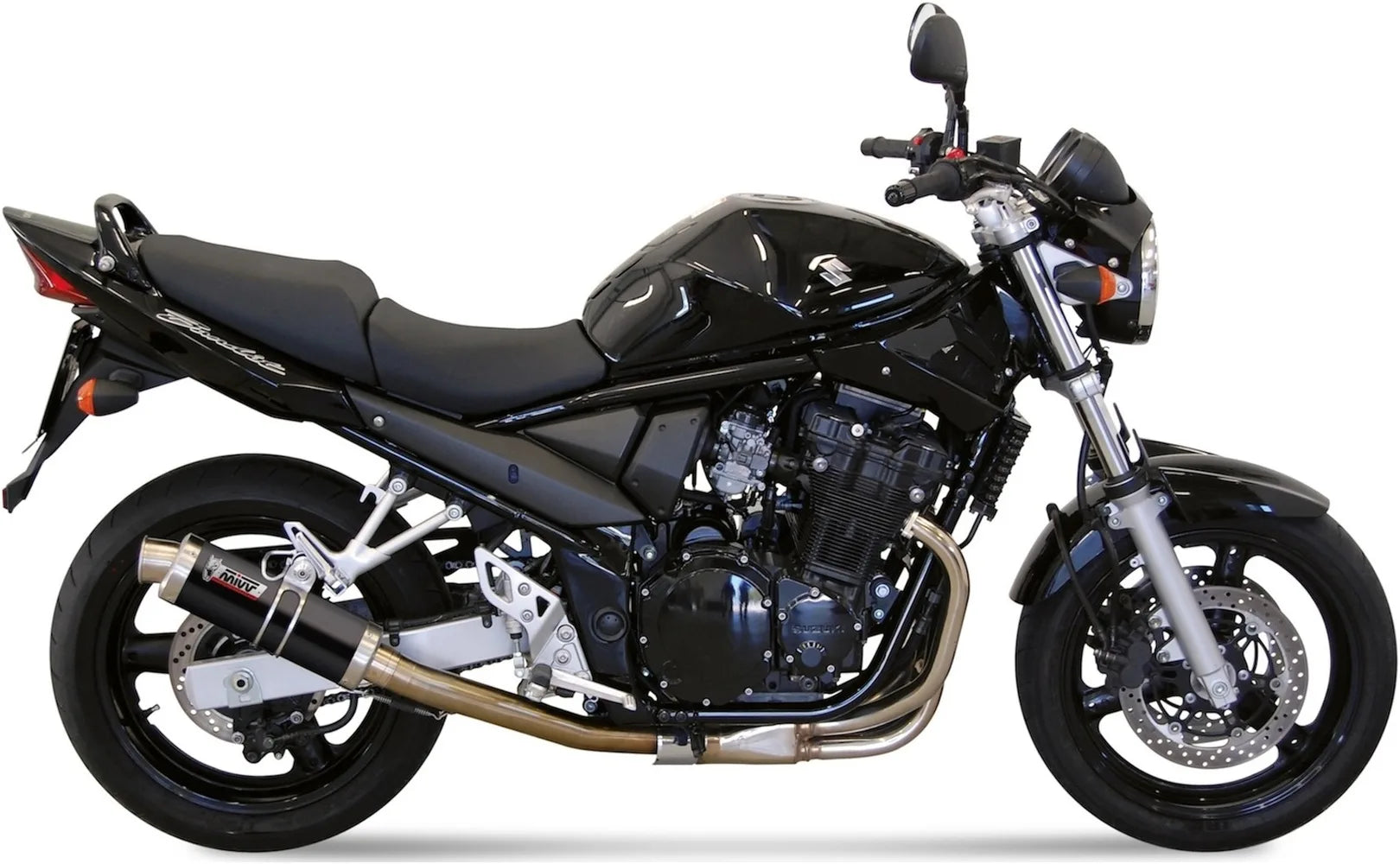 Système D'Échappement Homologué Au Niveau Sonore Gp Acier Noir - Mivv Compatible Avec Suzuki Gsf 650 Bandit (2005-2006)