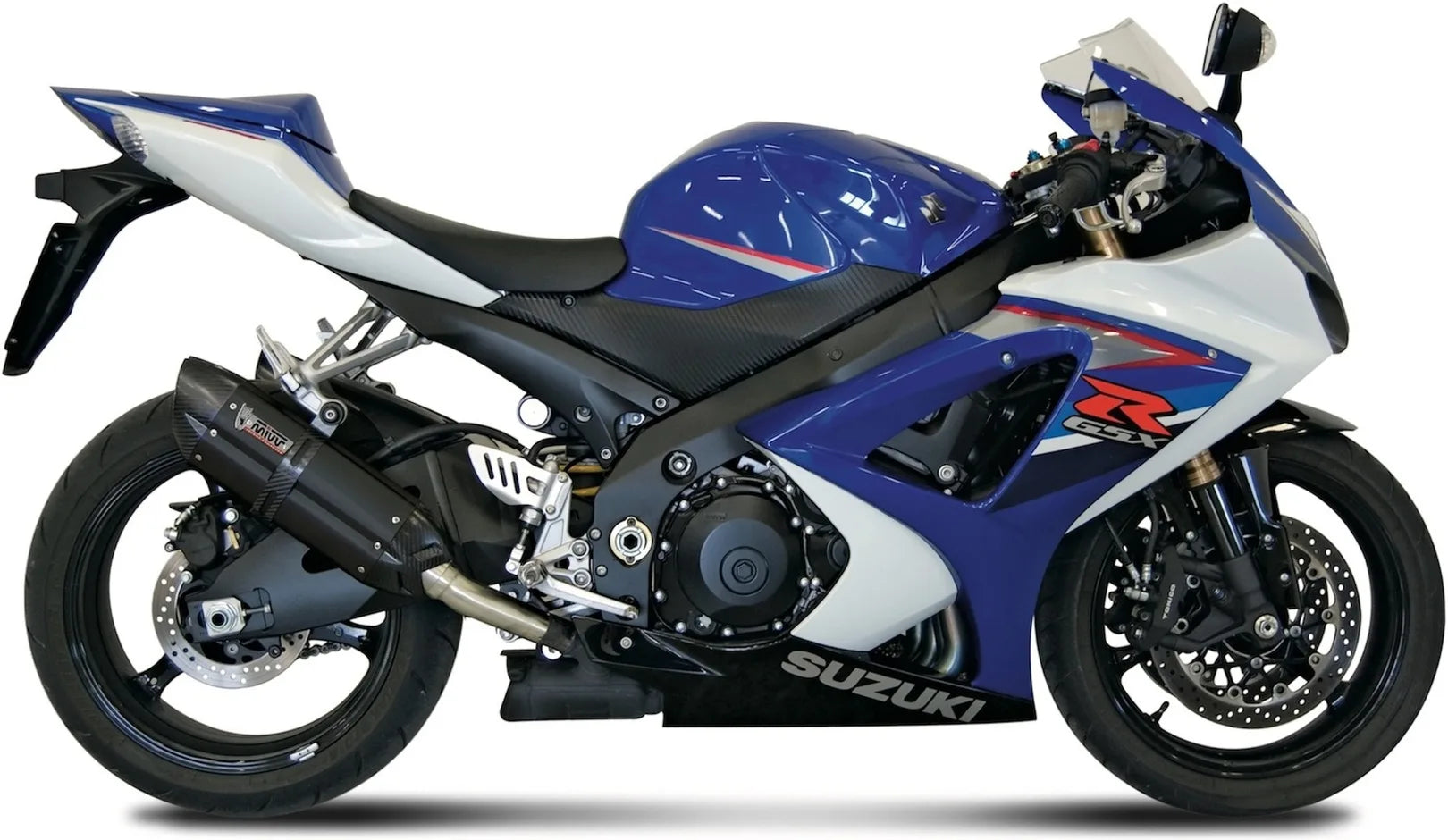 Double Sortie D'Échappement Homologuée Au Niveau Sonore Suono Acier Noir Carbon - Mivv Compatible Avec Suzuki Gsx-R 1000 (2007-2008)
