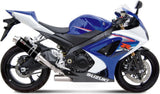 Double Sortie D'Échappement Non Catalysée Avec Homologation Acoustique Gp Acier Noir - Mivv Compatible Avec Suzuki Gsx-R 1000 (2007-2008)