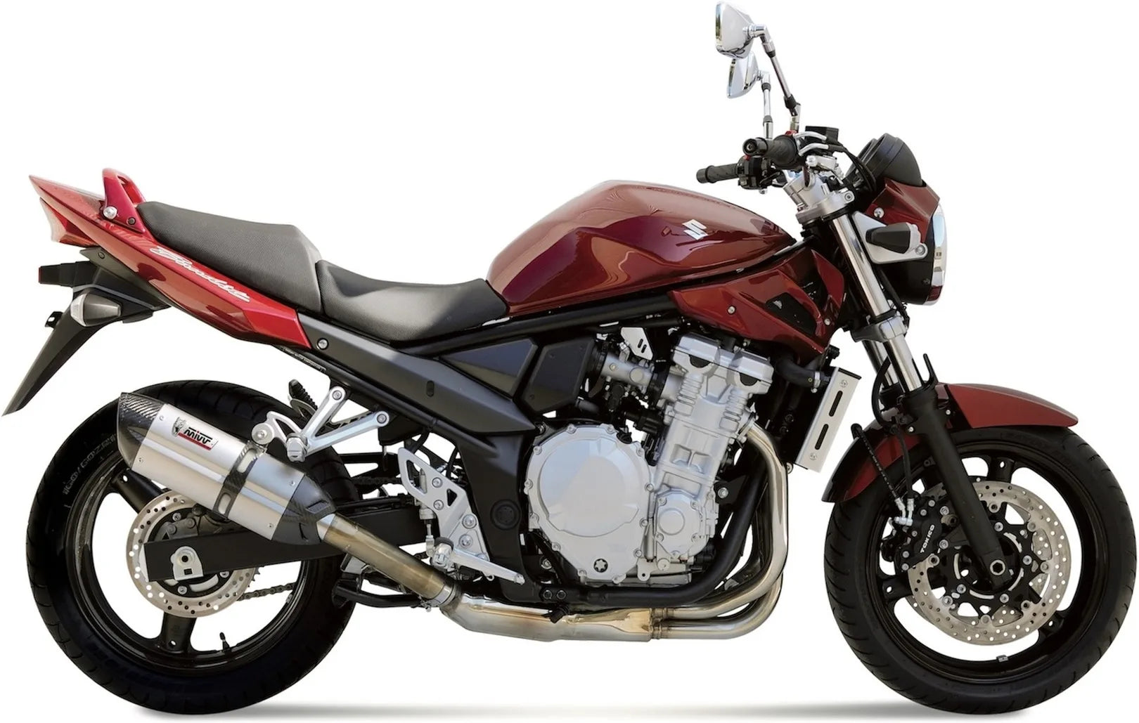 Système D'Échappement Homologué Au Niveau Sonore Suono Acier Carbon - Mivv Compatible Avec Suzuki Gsf 650 Bandit (2007-2015)