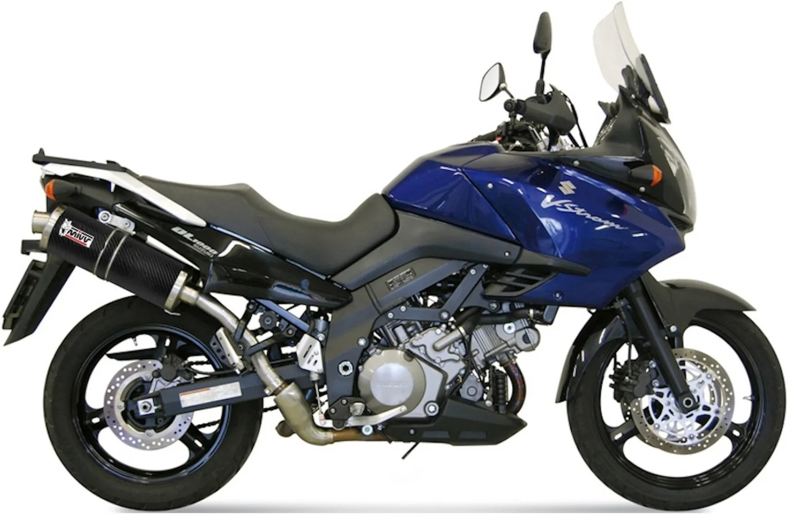 Double Sortie D'Échappement Homologuée Au Niveau Sonore Oval Carbon - Mivv Compatible Avec Suzuki Dl 1000 V-Strom (2002-2013)