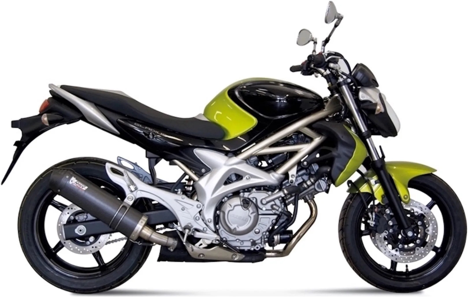 Système D'Échappement Homologué Au Niveau Sonore Oval Carbon Carbon - Mivv Compatible Avec Suzuki Gladius (2009-2015)