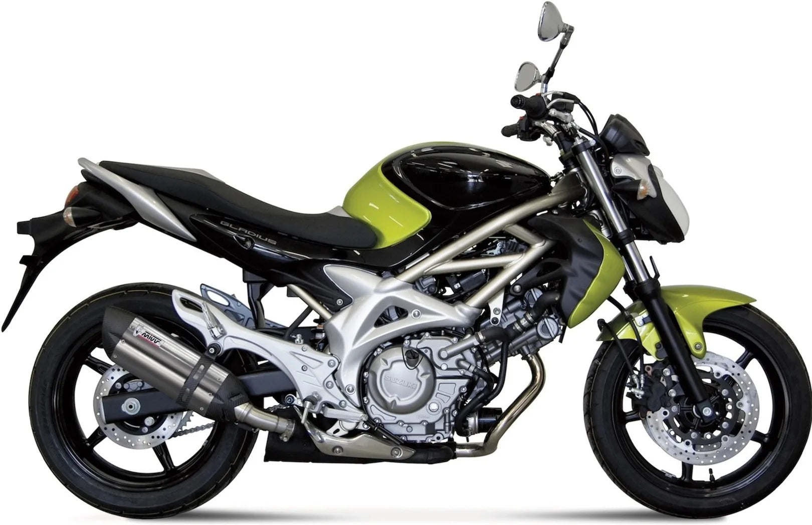 Système D'Échappement Homologué Au Niveau Sonore Suono Acier Carbon - Mivv Compatible Avec Suzuki Gladius (2009-2015)