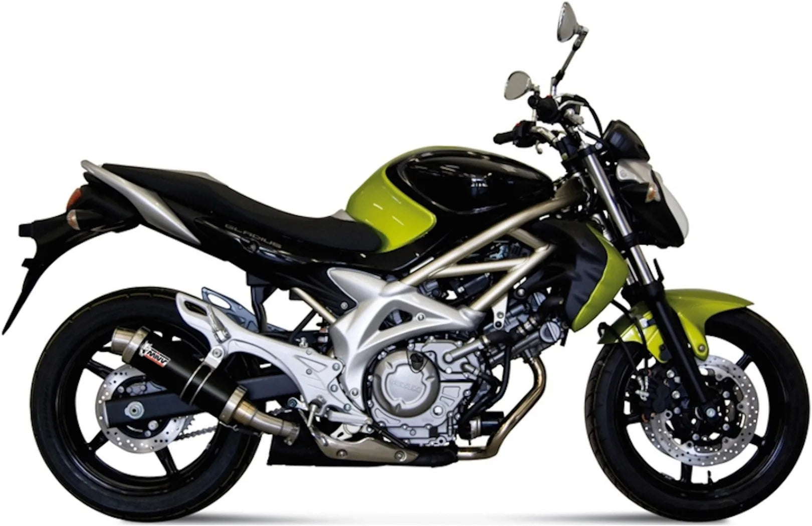 Système D'Échappement Homologué Au Niveau Sonore Gp Acier Noir - Mivv Compatible Avec Suzuki Gladius (2009-2015)
