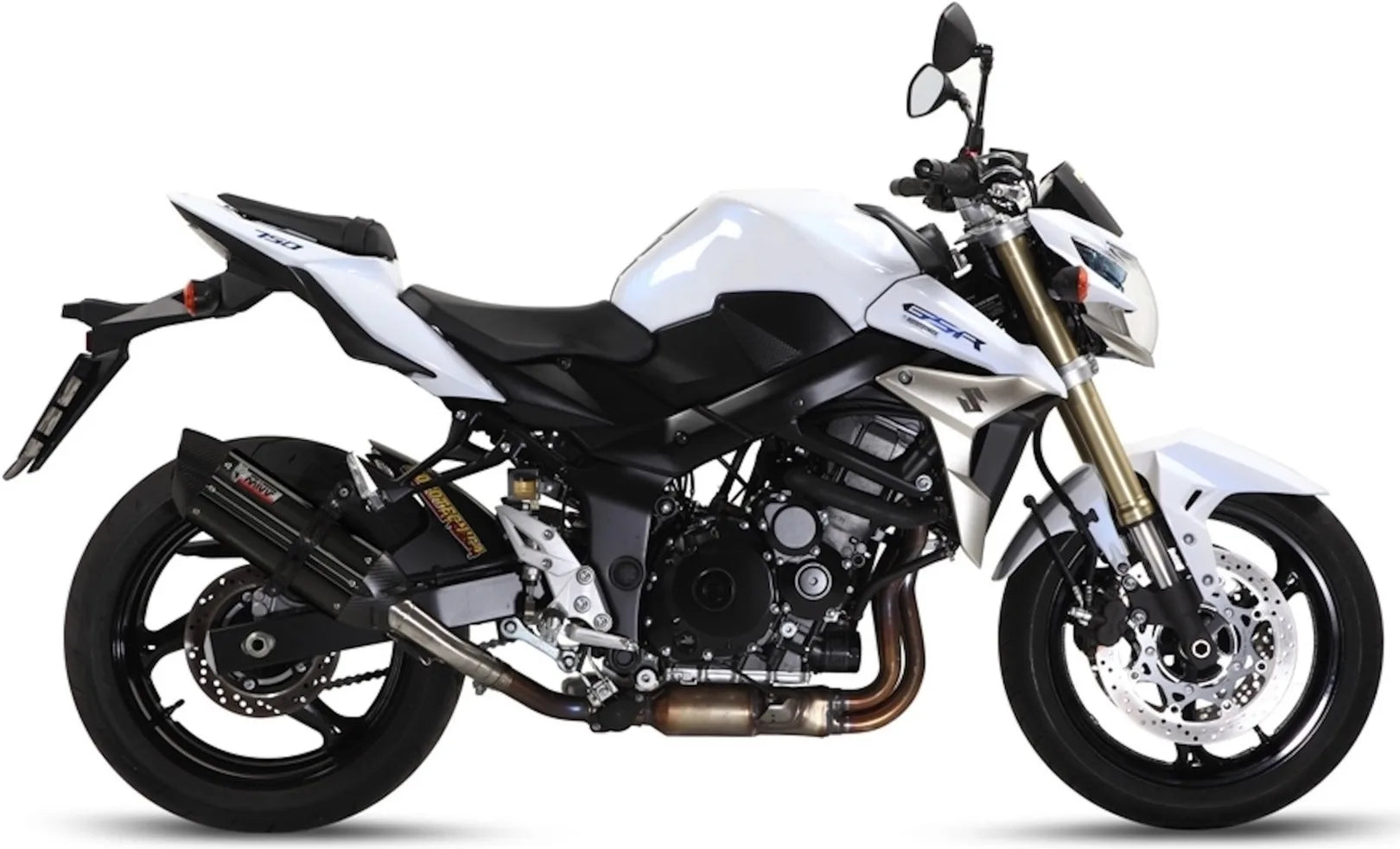 Système D'Échappement Homologué Au Niveau Sonore Suono Acier Noir Carbon - Mivv Compatible Avec Suzuki Gsr 750 (2011-2016)