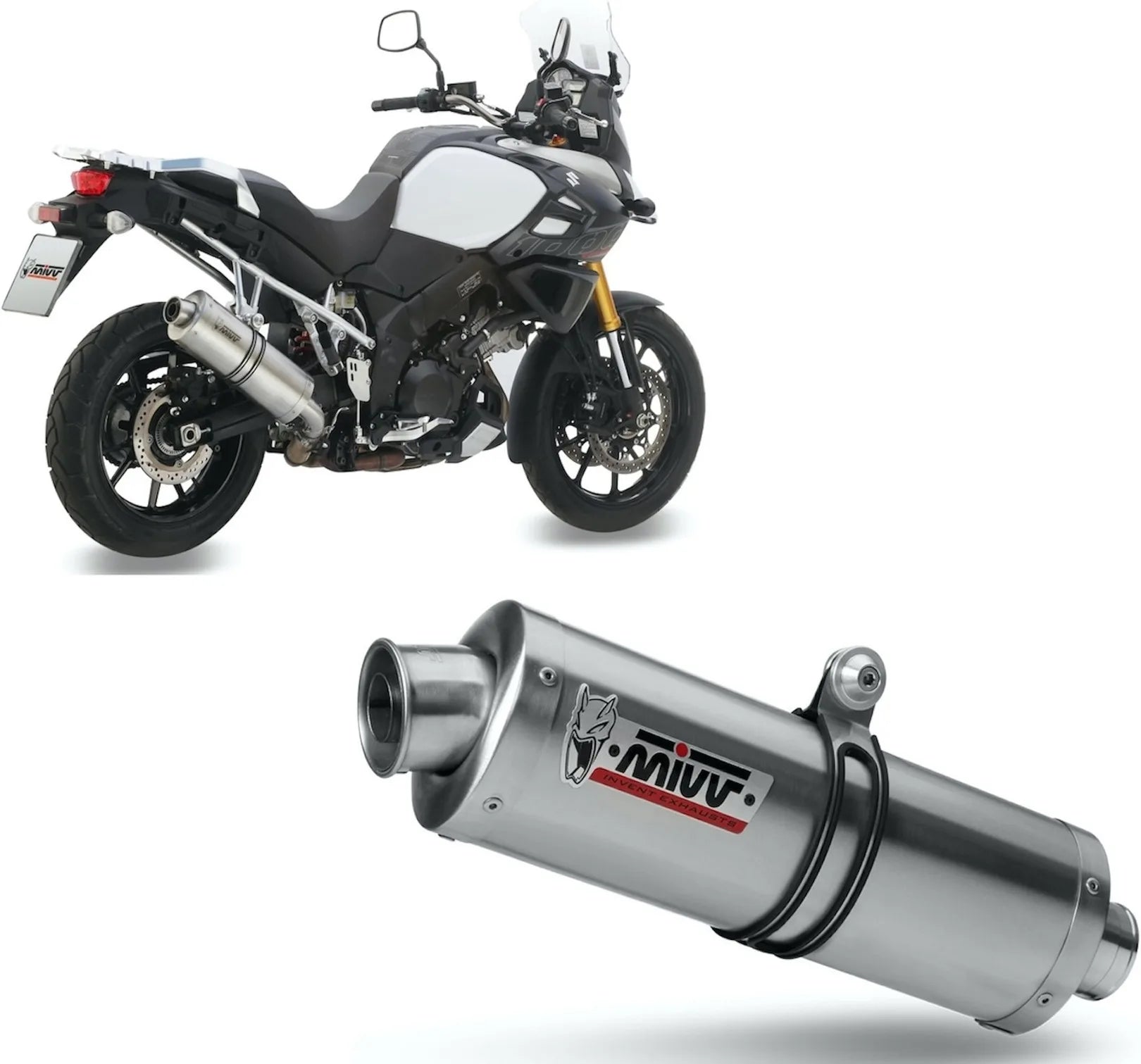Système D'Échappement Homologué Au Niveau Sonore Oval Acier - Mivv Compatible Avec Suzuki Dl 1000 V-Strom (2014-2020)