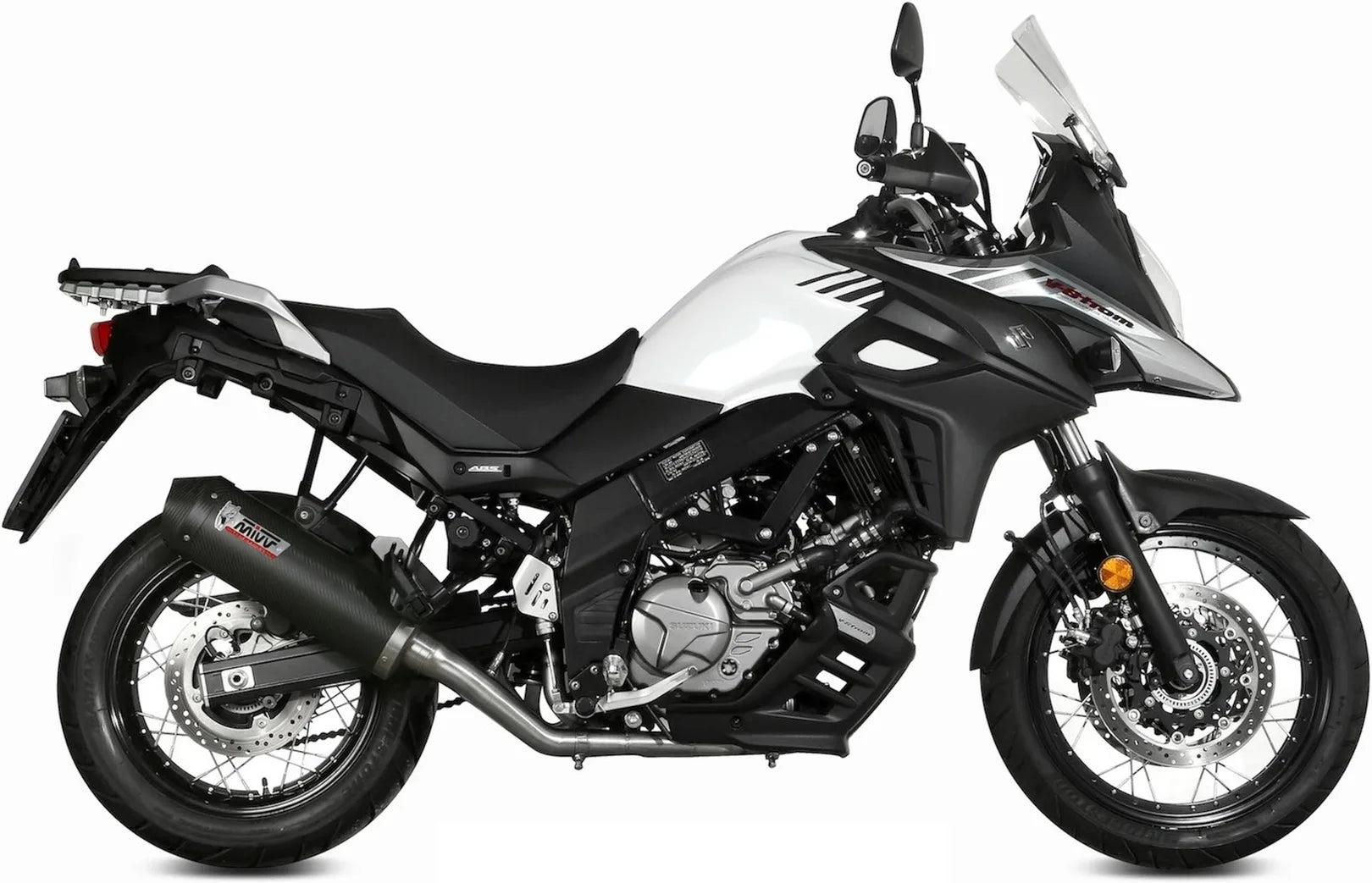 Système D'Échappement Catalytique Avec Homologation Acoustique Oval Carbon Carbon - Mivv Compatible Avec Suzuki Dl 650 V-Strom (2017-2024)