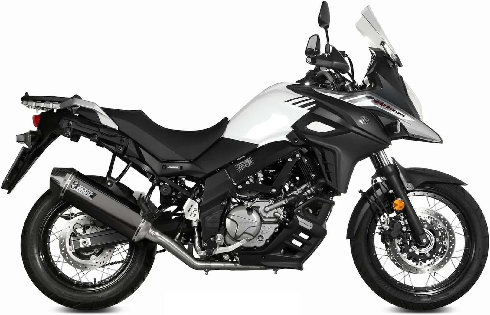 Système D'Échappement Catalytique Avec Homologation Acoustique Speed Edge Acier Noir Carbon - Mivv Compatible Avec Suzuki Dl 650 V-Strom (2017-2024)