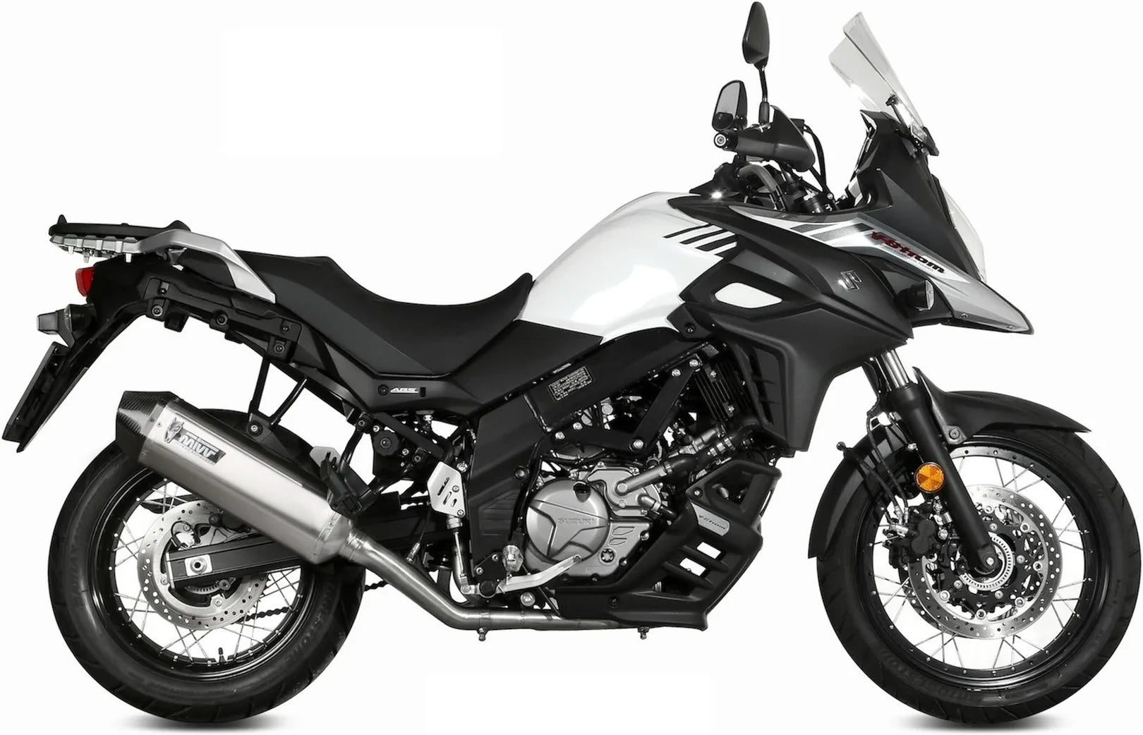 Système D'Échappement Catalytique Avec Homologation Acoustique Speed Edge Acier Carbon - Mivv Compatible Avec Suzuki Dl 650 V-Strom (2017-2024)