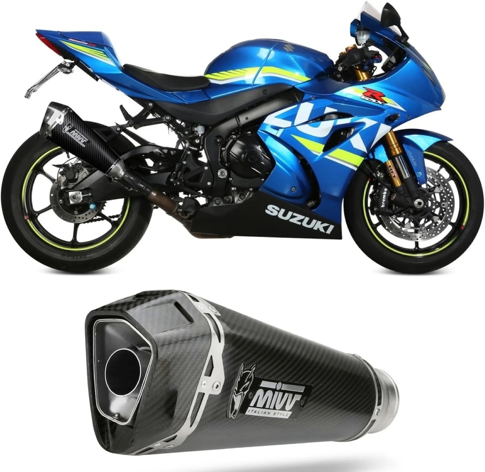 Système D'Échappement Homologué Au Niveau Sonore Delta Race Acier Noir Carbon - Mivv Compatible Avec Suzuki Gsx-R 1000 (2017-2020)