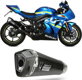 Système D'Échappement Homologué Au Niveau Sonore Delta Race Acier Noir Carbon - Mivv Compatible Avec Suzuki Gsx-R 1000 (2017-2020)