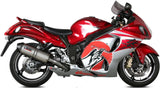 Double Sortie D'Échappement Homologuée Au Niveau Sonore Oval Titanium Carbon - Mivv Compatible Avec Suzuki Gsx-R 1300 Hayabusa (2008-2017)