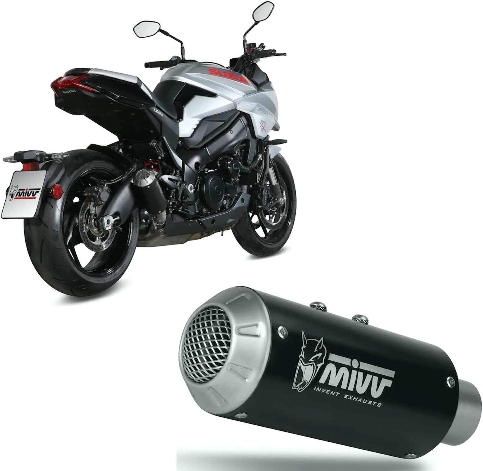 Système D'Échappement Homologué Au Niveau Sonore Mk3 Acier Noir - Mivv Compatible Avec Suzuki Gsx-S 1000 Katana (2019-2024)