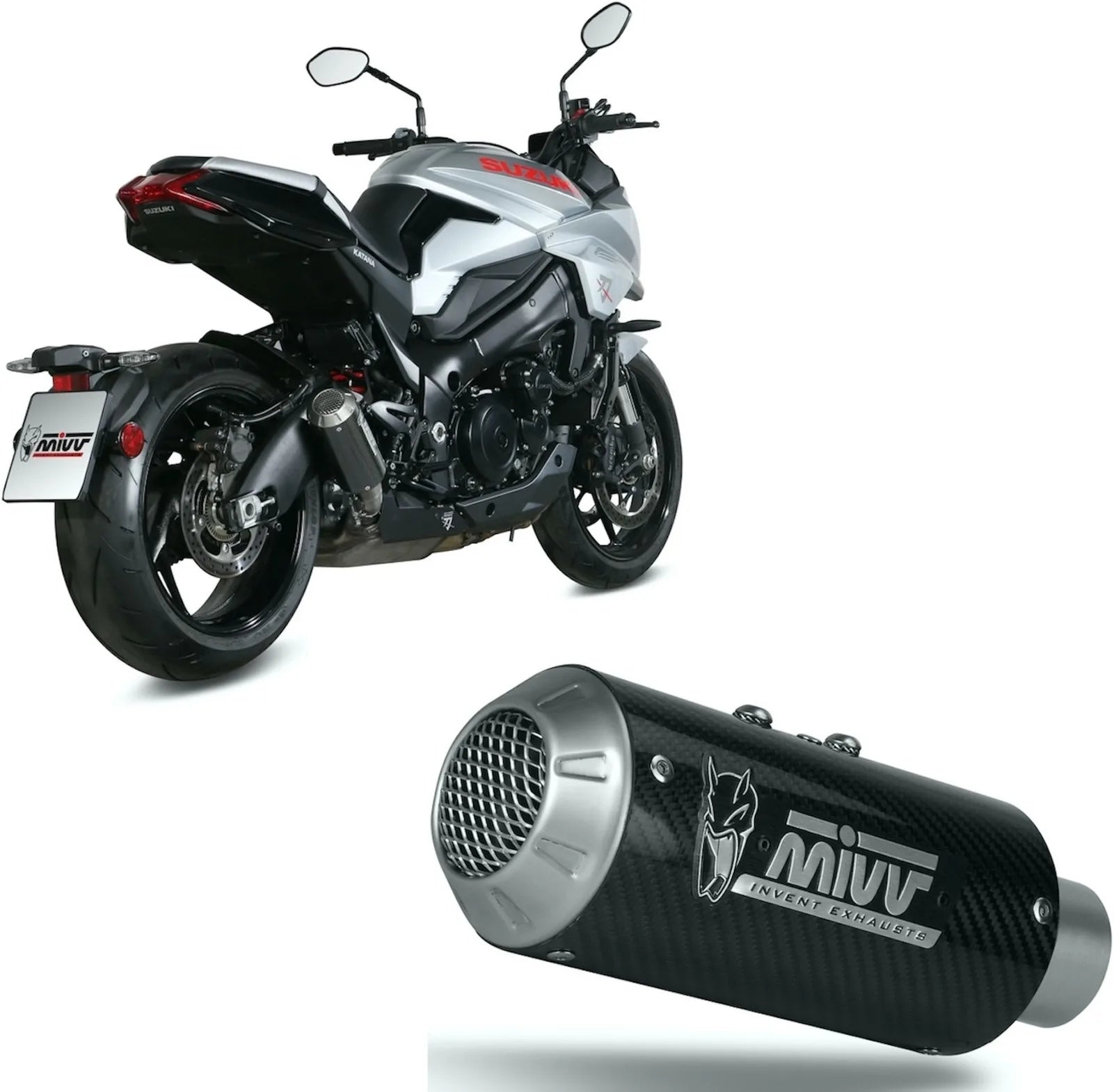 Système D'Échappement Homologué Au Niveau Sonore Mk3 Carbon - Mivv Compatible Avec Suzuki Gsx-S 1000 Katana (2019-2024)