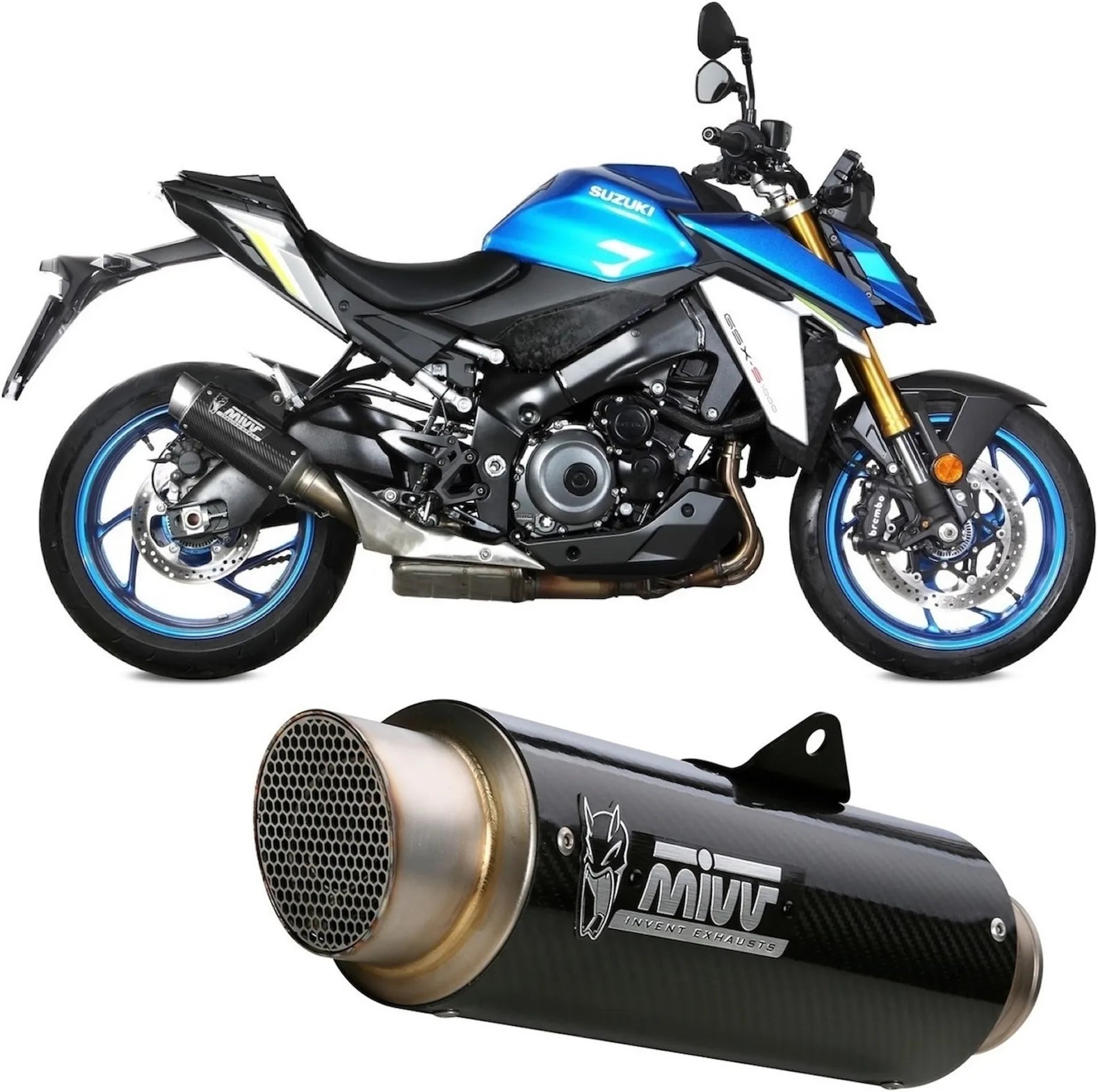 Système D'Échappement Homologué Au Niveau Sonore Gppro Carbon - Mivv Compatible Avec Suzuki Gsx-S 950 (2021-2023)