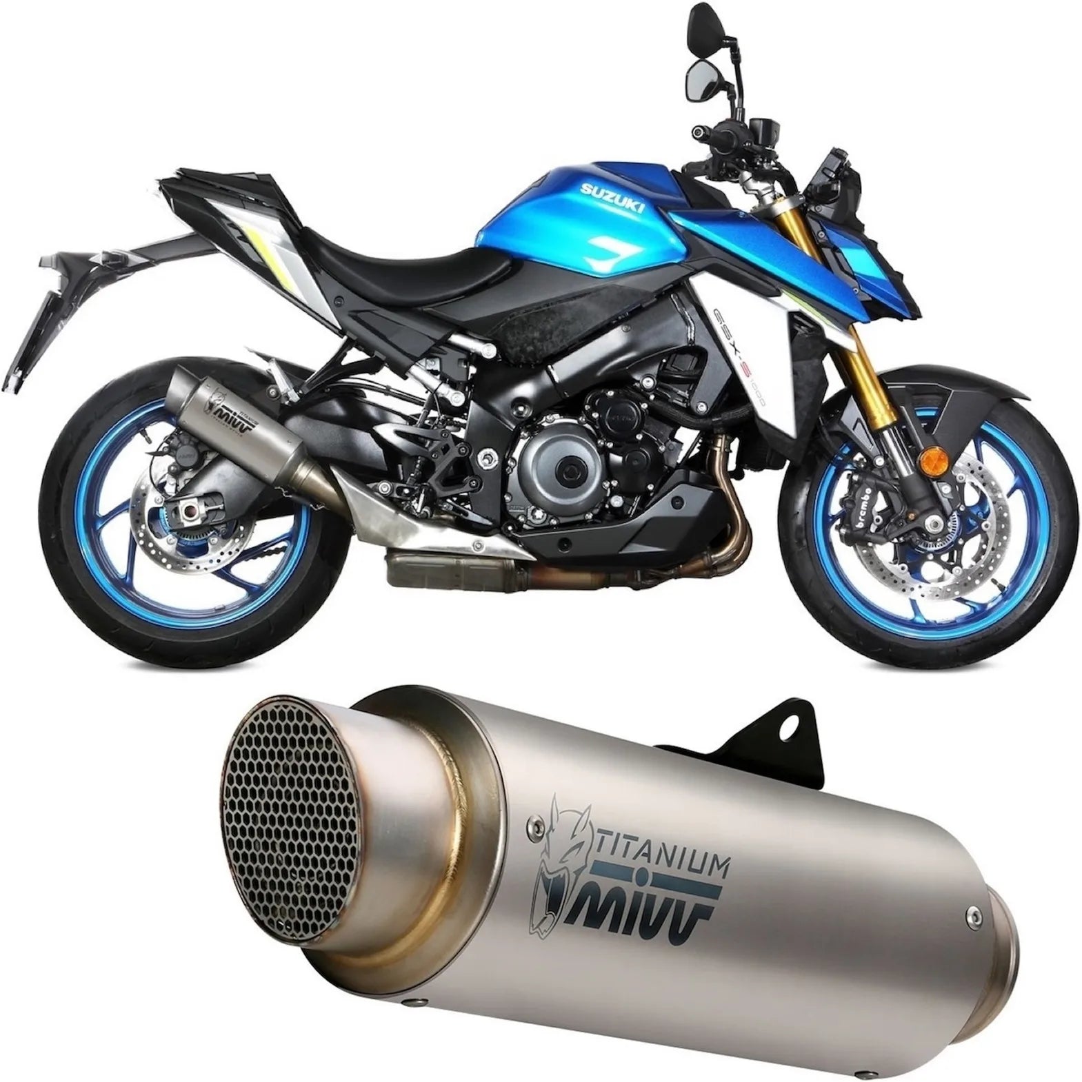 Système D'Échappement Homologué Au Niveau Sonore Gppro Titanium - Mivv Compatible Avec Suzuki Gsx-S 1000 (2021-2024)