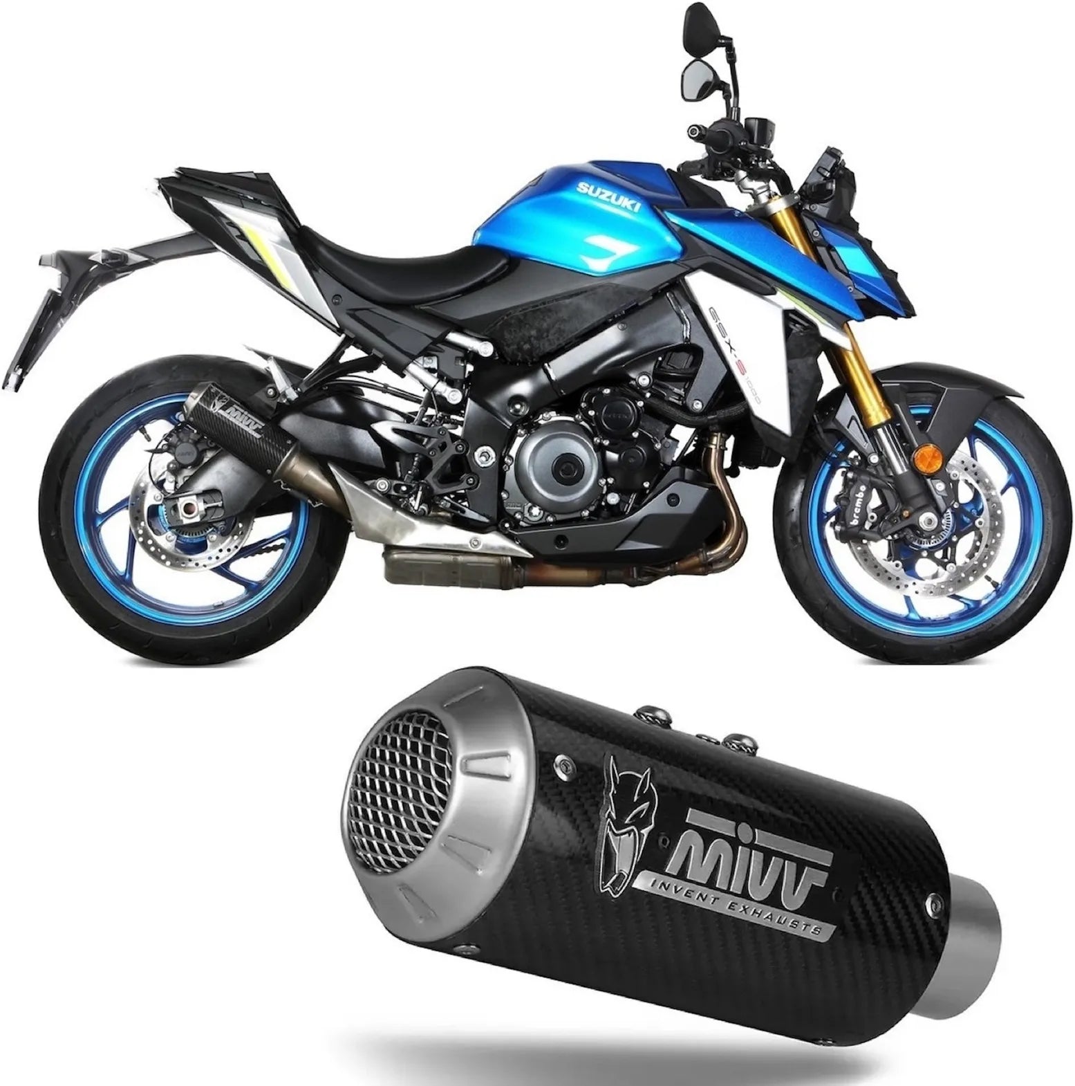 Système D'Échappement Homologué Au Niveau Sonore Mk3 Carbon - Mivv Compatible Avec Suzuki Gsx-S 950 (2021-2023)