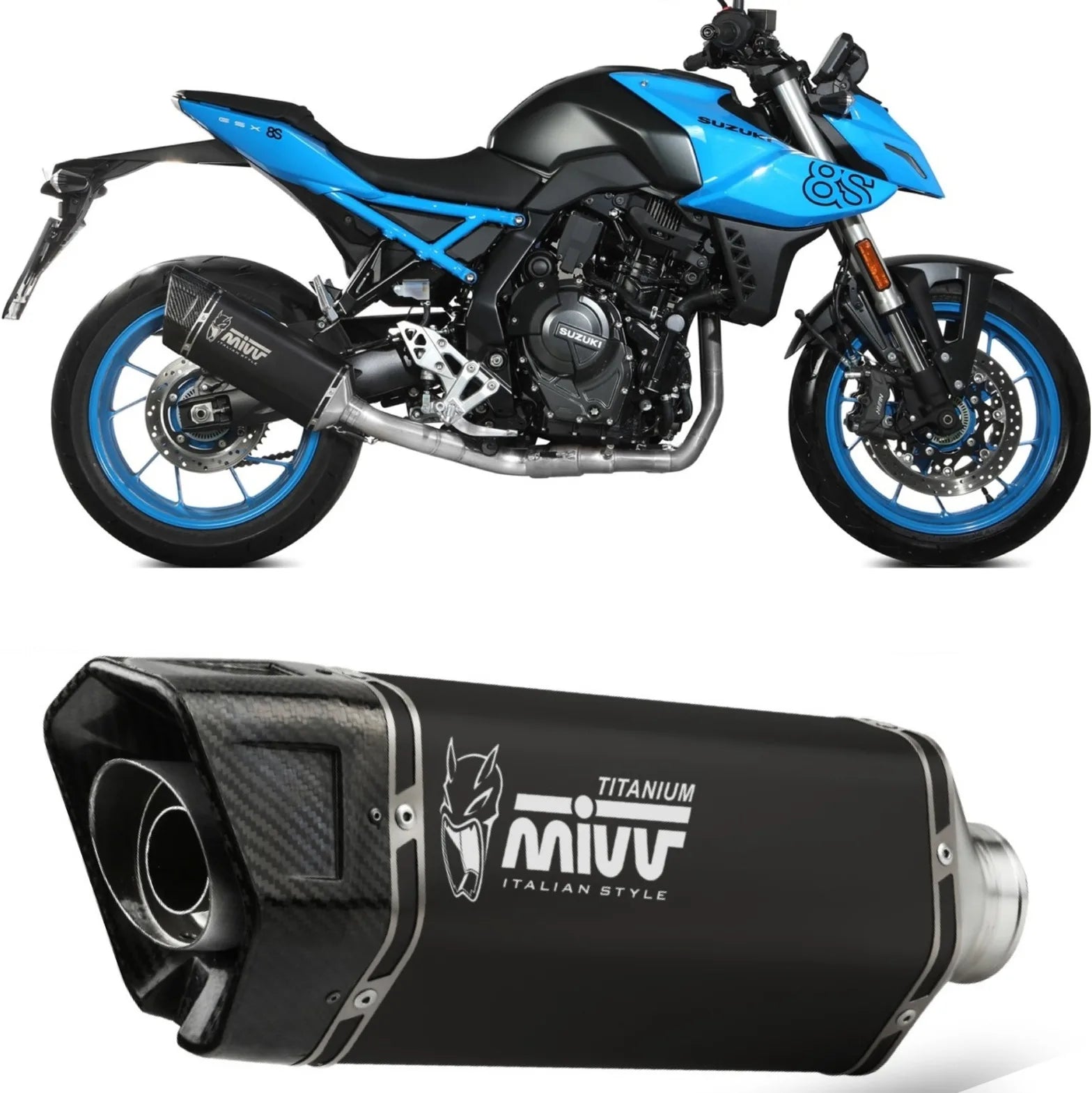 Système D'Échappement Complet Avec Catalyseur Et Homologation Acoustique Sr-1 Acier Noir - Mivv Compatible Avec Suzuki Gsx 8S (2022-2024)