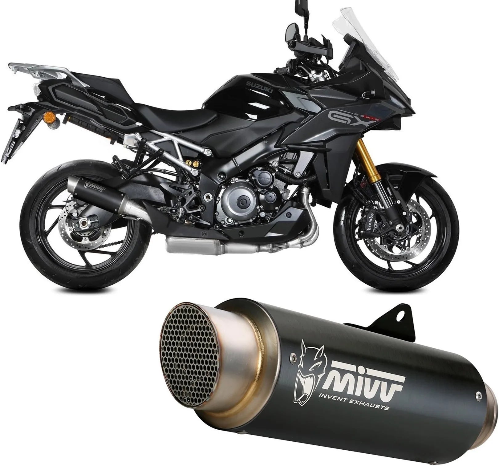 Système D'Échappement Homologué Au Niveau Sonore Gppro Acier Noir - Mivv Compatible Avec Suzuki Gsx-S 1000 Gx (2024)