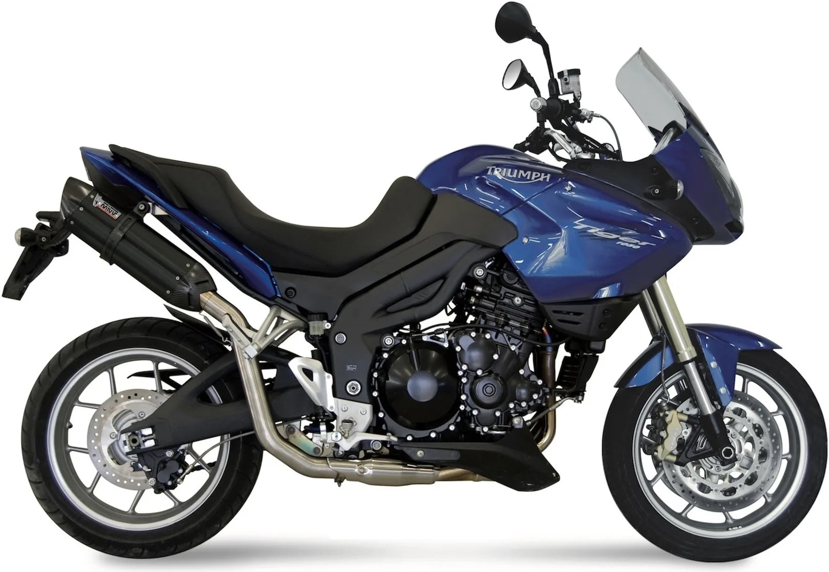 Système D'Échappement Catalytique Avec Homologation Acoustique Suono Acier Noir Carbon - Mivv Compatible Avec Triumph Tiger 1050 (2007-2012)