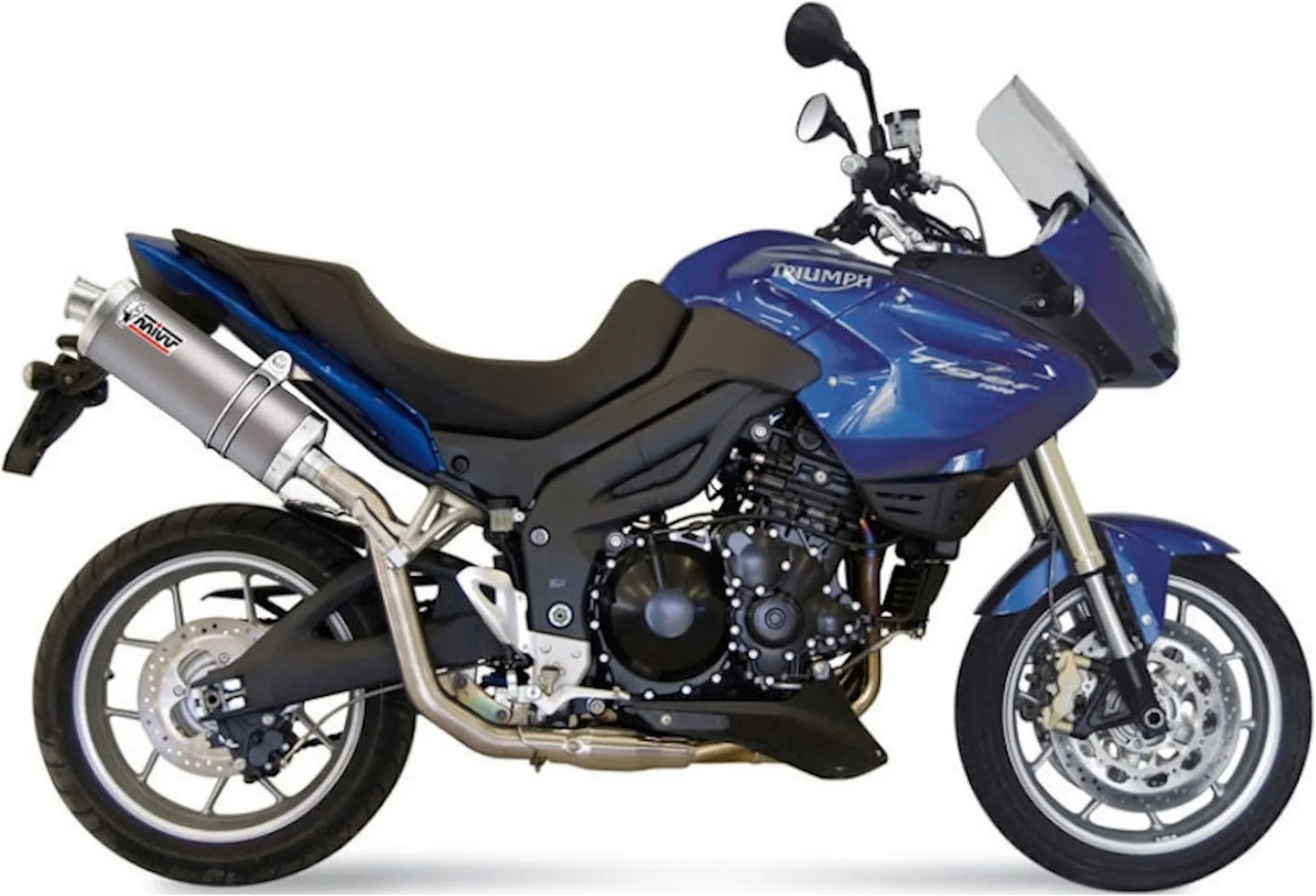 Système D'Échappement Catalytique Avec Homologation Acoustique Oval Acier - Mivv Compatible Avec Triumph Tiger 1050 (2007-2012)