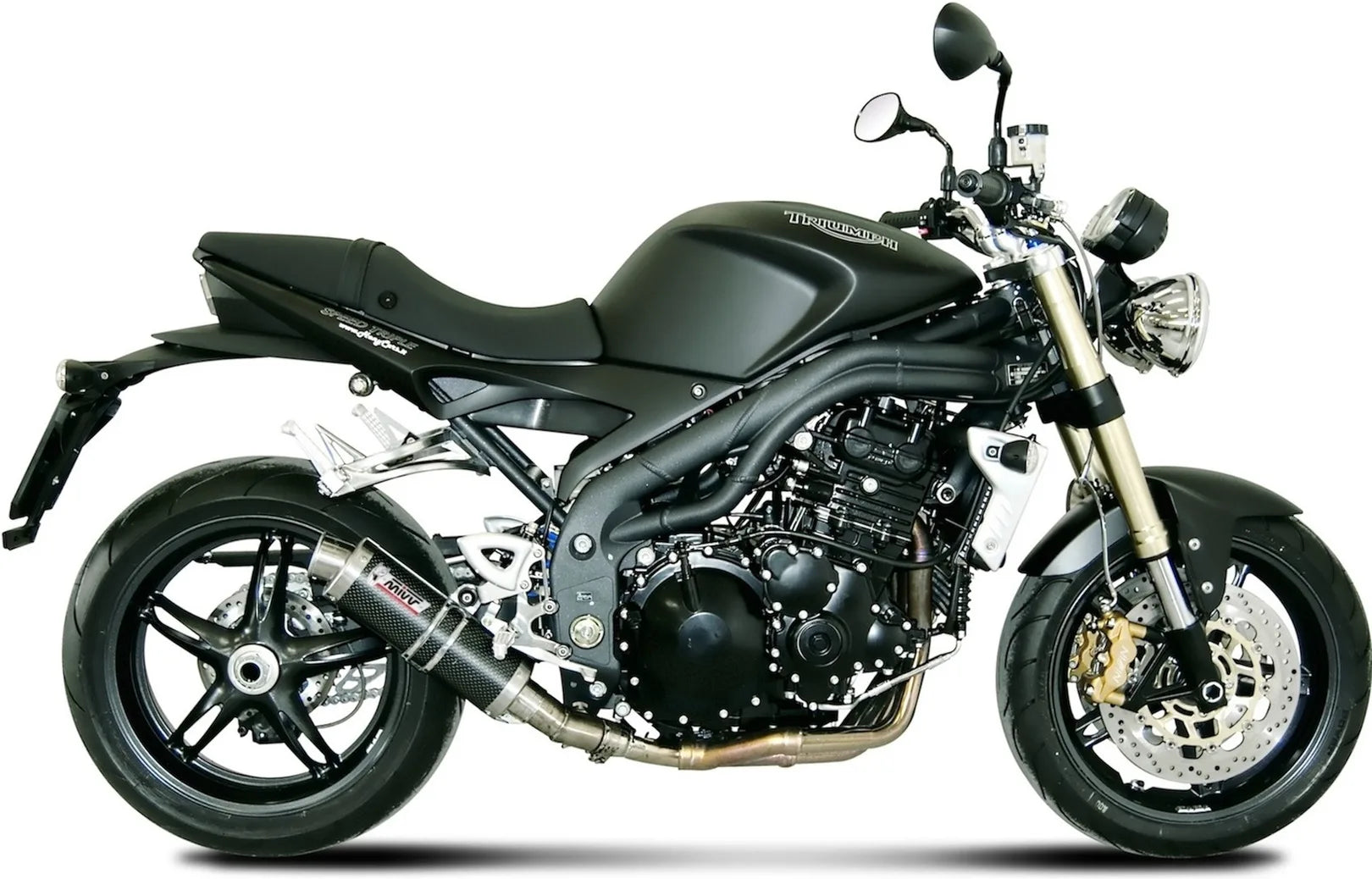 Système D'Échappement Catalytique Avec Homologation Acoustique Gp Carbon - Mivv Compatible Avec Triumph Speed Triple (2007-2010)