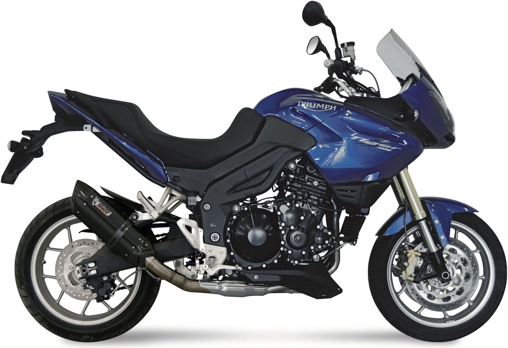 Non-Catalytic Exhaust Tip With Sound Certification Suono Steel Black Carbon - Mivv Compatible With Triumph Tiger 1050 (2007-2012)