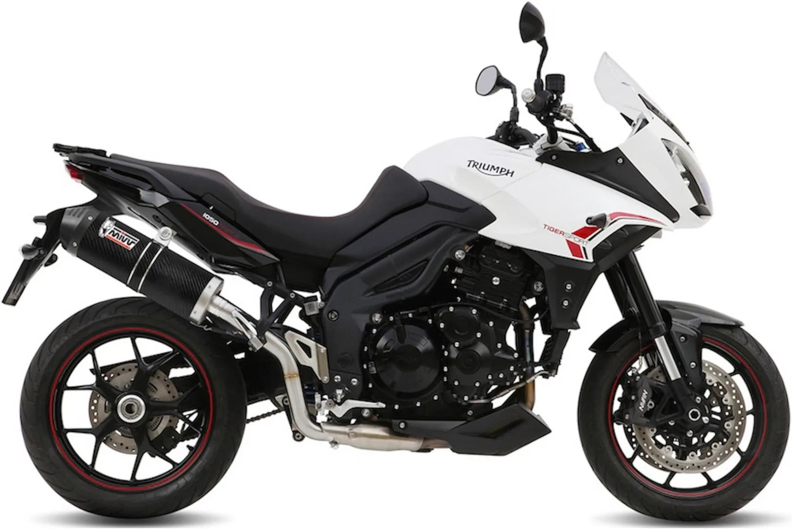 Système D'Échappement Catalytique Avec Homologation Acoustique Oval Carbon Carbon - Mivv Compatible Avec Triumph Tiger 1050 Sport (2013-2016)