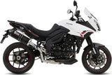 Non-Catalytic Exhaust Tip With Sound Certification Oval Carbon Carbon - Mivv Compatible With Triumph Tiger 1050 Sport (2013-2016)