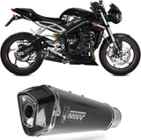 Système D'Échappement Homologué Au Niveau Sonore Delta Race Acier Noir Carbon - Mivv Compatible Avec Triumph Street Triple 660 S (2017-2022)