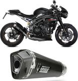 Système D'Échappement Homologué Au Niveau Sonore Delta Race Acier Noir Carbon - Mivv Compatible Avec Triumph Speed Triple R - S (2018-2020)